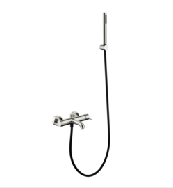 Industriële, design badmengkraan, wand model, uit de Tortu serie in PVD 5 kleuren