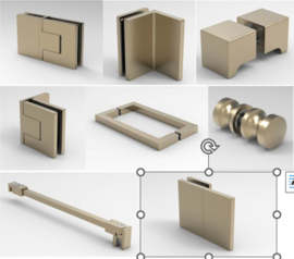 Malmo maatwerk douchecabine XL, beslag in 10 kleuren op aanvraag