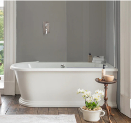 Klassiek hoek douche ligbad KSB0032 RECHTS, wit