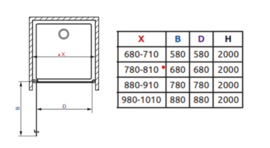 Douchedeur in 4 kleuren beslag en met pendelsysteem.