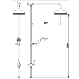 MB8401C Klassieke thermostaatkraan set, chroom