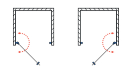 Douchedeur in 4 kleuren beslag en met pendelsysteem.