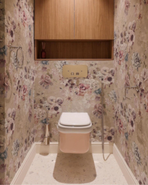 KSUT001 retro wandtoilet passend bij de uitstortgootstenen MET witte soft close  zitting