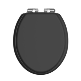 klassieke toiletzitting KSTHZ001CH mat zwart tbv toilet KSTH001 met soft close scharnieren chroom ( A.7.1)