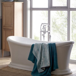 KSB0041 klassiek boot bad 170 x74cm met ingebouwde overloop chroom