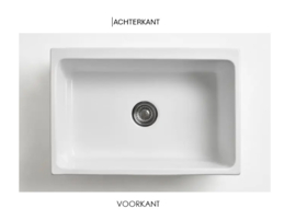 keramische wastrog Q500 75cm met afvoer rvs