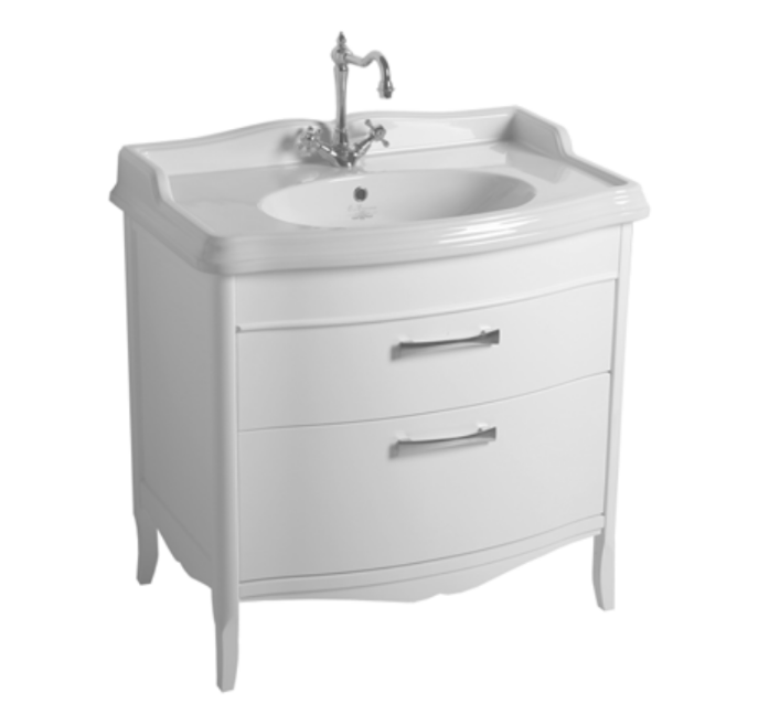 Klassiek meubel 90cm met schuifladen ARM2, wit