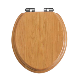 Eiken zitting KSTHZ002CH met verchroomde soft close scharnieren voor het KSTH001 toilet