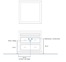 Klassiek badmeubel KSM0063 met laden Trenton serie 91cm