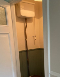 Toilet zitting wit, AR002BR  bronzen scharnieren voor Arcade toiletten
