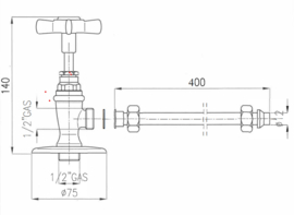 Klassieke hoekstopkraan MB1888  1/2" - 3/8" voor fonteinen en stortbakken ( C.2.2 )