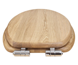 KSTHZ001  toiletzitting eiken tbv toilet KSTH001 met verchroomde soft close scharnieren ( A.7.0 )