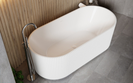 vrijstaand bad met ribbels 150x75cm, KSB0097, wit