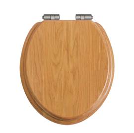 Eiken zitting KSTHZ002BN met geborsteld nikkel soft close scharnieren voor het KSTH001 toilet