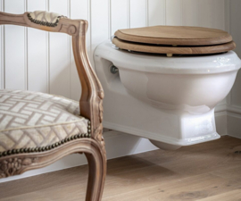Klassiek bedieningspaneel KSWH003 in onbehandeld messing compleet met Duits inbouwsysteem voor wandtoiletten