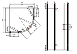 Klassieke half ronde douchecabine 90x90cm  Birmingham KSDD0002