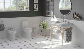 Retro wastafel 80cm met zuil BP356 + BP315, wit