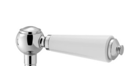 MB2109WLC klassieke driegats kraan met witte hendels, chroom ( A.2.5 )