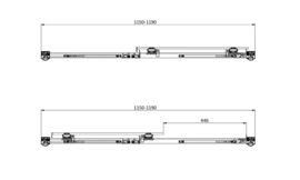 Klassieke schuifdeur KSSD120 of 140 cm, links of rechts, chroom