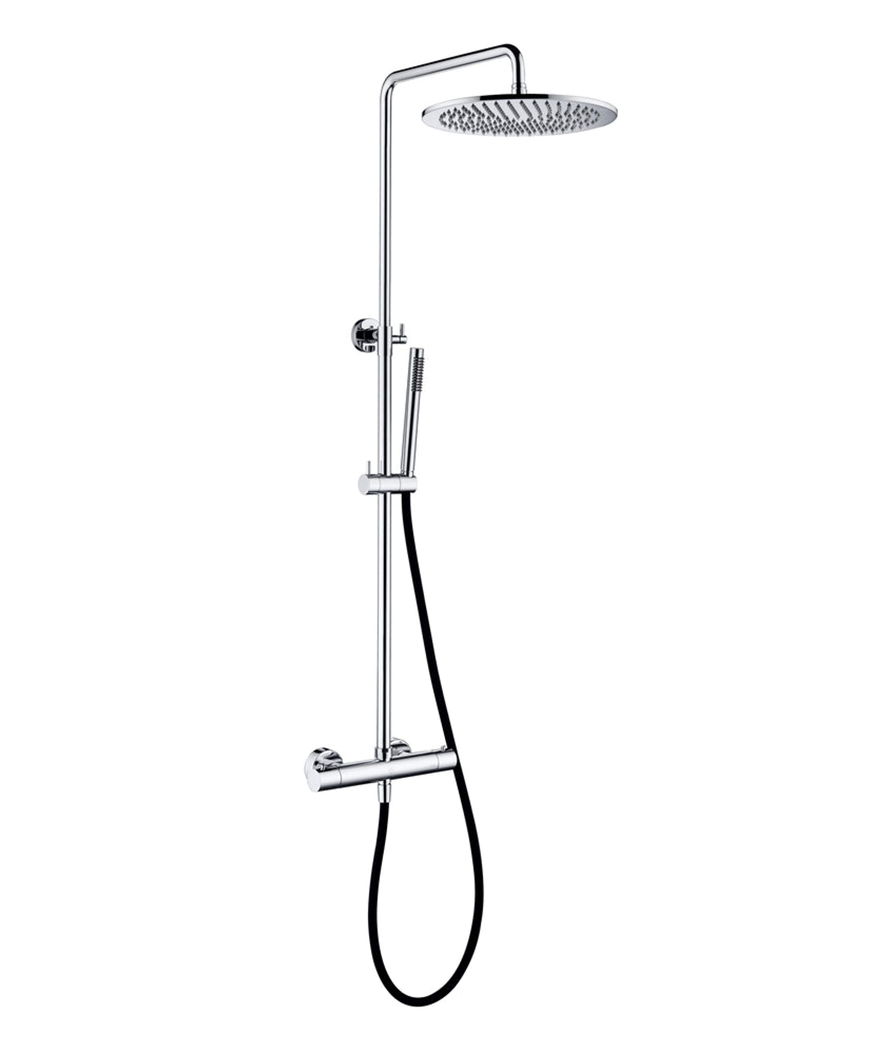 Industriële douchethermostaatkraan set met 30cm douchekop en PVD coating