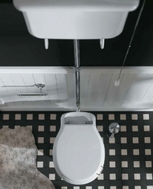 Landelijk toilet AO met hooghangende stortbak model SLA0106,