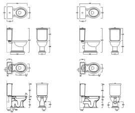 SLA0709b Landelijke Duoblok toilet, AO, druktoets of hendel