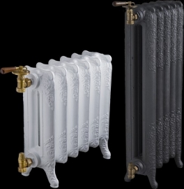 KSR0005 Gietijzeren radiator met antieke uitstraling: Wit of Zwart, op aanvraag