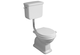 SLA0128A klassiek toilet AO inclusief laaghangende stortbak, chroom