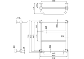 KSR003 klassieke radiator Chroom 60x67,7cm inclusief nranen