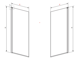 badscherm in 5  kleuren beslag en 5 glassoorten