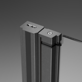 Douchedeur in 4 kleuren beslag en met pendelsysteem.