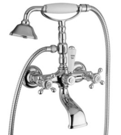 Klassieke badkraan MB2232 met Colonial grepen en handdouche, chroom( A.3.0 )