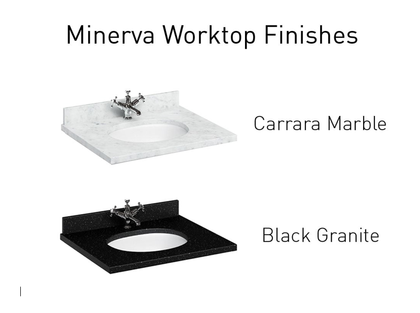 Klassiek halfrond meubel 65cm Burlington model FC5-BW65 met carrara look bovenblad