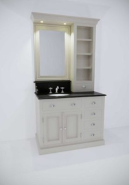 Klassiek badmeubel Kensington 114cm met spiegel en natuurstenen blad met onderbouwbak