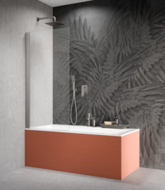 badscherm in 5  kleuren beslag en 5 glassoorten