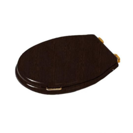 LA007 Glans zwarte Lante toiletzzitingen met bronzen scharnieren en soft close