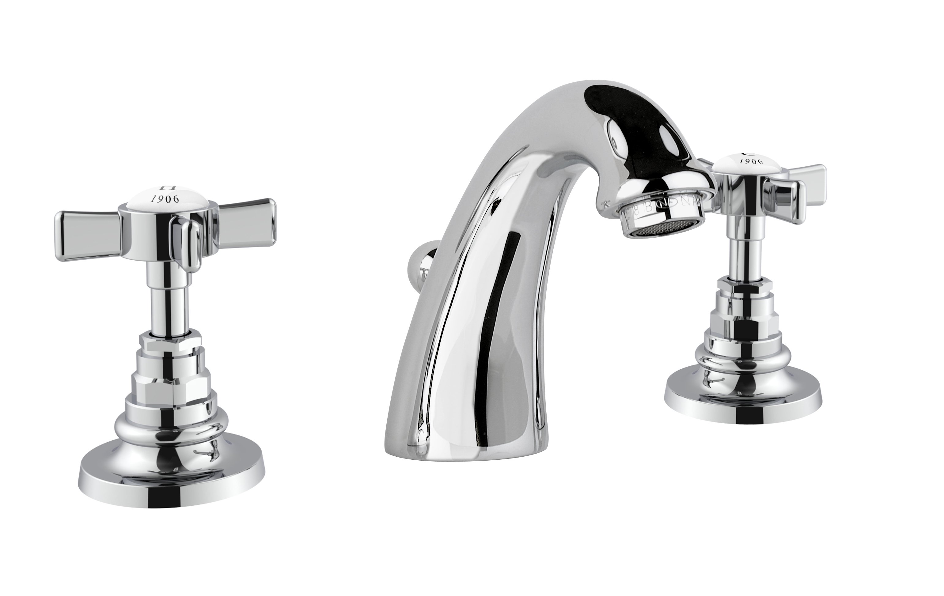 Klassieke wastafelkraan MB1801C, chroom met pop up afvoer ( A.2.6 )