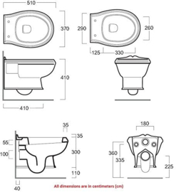 AR004 Toiletzitting Hout / Chroom voor de AR serie toiletten