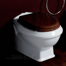 AR004 Toiletzitting Hout / Chroom voor de AR serie toiletten