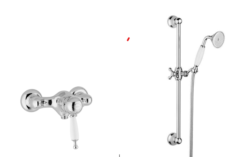 KSOX6-335BR douche thermostaatkraan met glijstang Brons