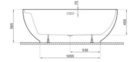 KSB0092GLW vrijstaand ligbad 165x75cm wit