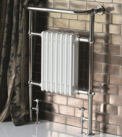 klassieke badkamer radiator chroom KSW0005 compleet met kranen
