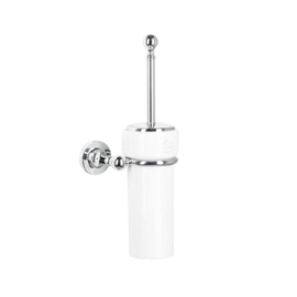 KMA44 toiletborstelhouder met keramische pot wandmodel, chroom