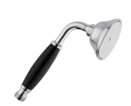 Klassieke handdouche KSK153, voor bad- en douchekranen, zwart keramisch handvat, chroom ( A.5.2)