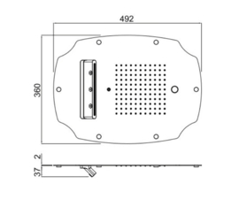 klassieke Inbouw douchekop 50x40cm met MB2288 drieweg thermostatische inbouwkraan en handdouche, chroom