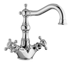 HOT0029A Klassieke badkraan met handdouche en insteekgarnituur, chroom