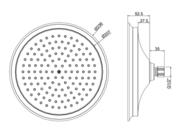 V17 NLK   Burlington 23cm (  9 INCH ) easy-clean douchekop ( C.1.0 )