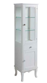 KSM0005 Klassieke  badkamerkast / vitrinekast met lade, wit