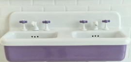 dubbele wastafel in kleur 102cm