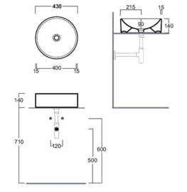 FL 10 ronde opbouw waskom wit